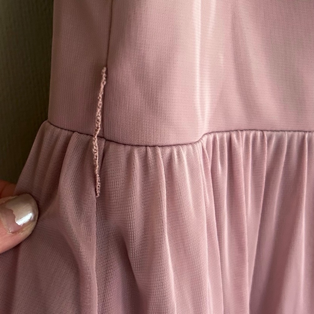 AZAZIE Jael Dusty Mauve V-Neck Ruffle Maxi Dress Bridesmaid Formal Gown Size 12 - Picture 9 of 15